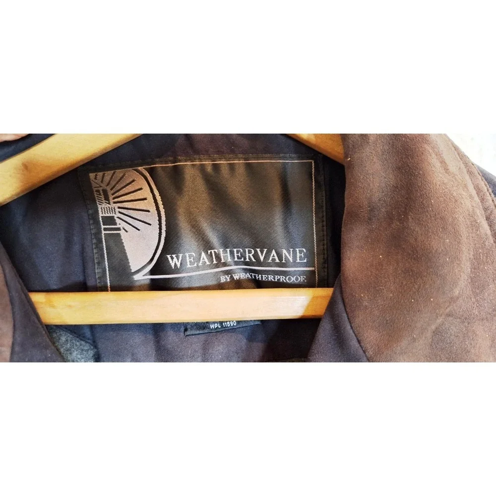 Men's Large Weathervane brand Black w/Brown collar cold weather jacket VERY WARM